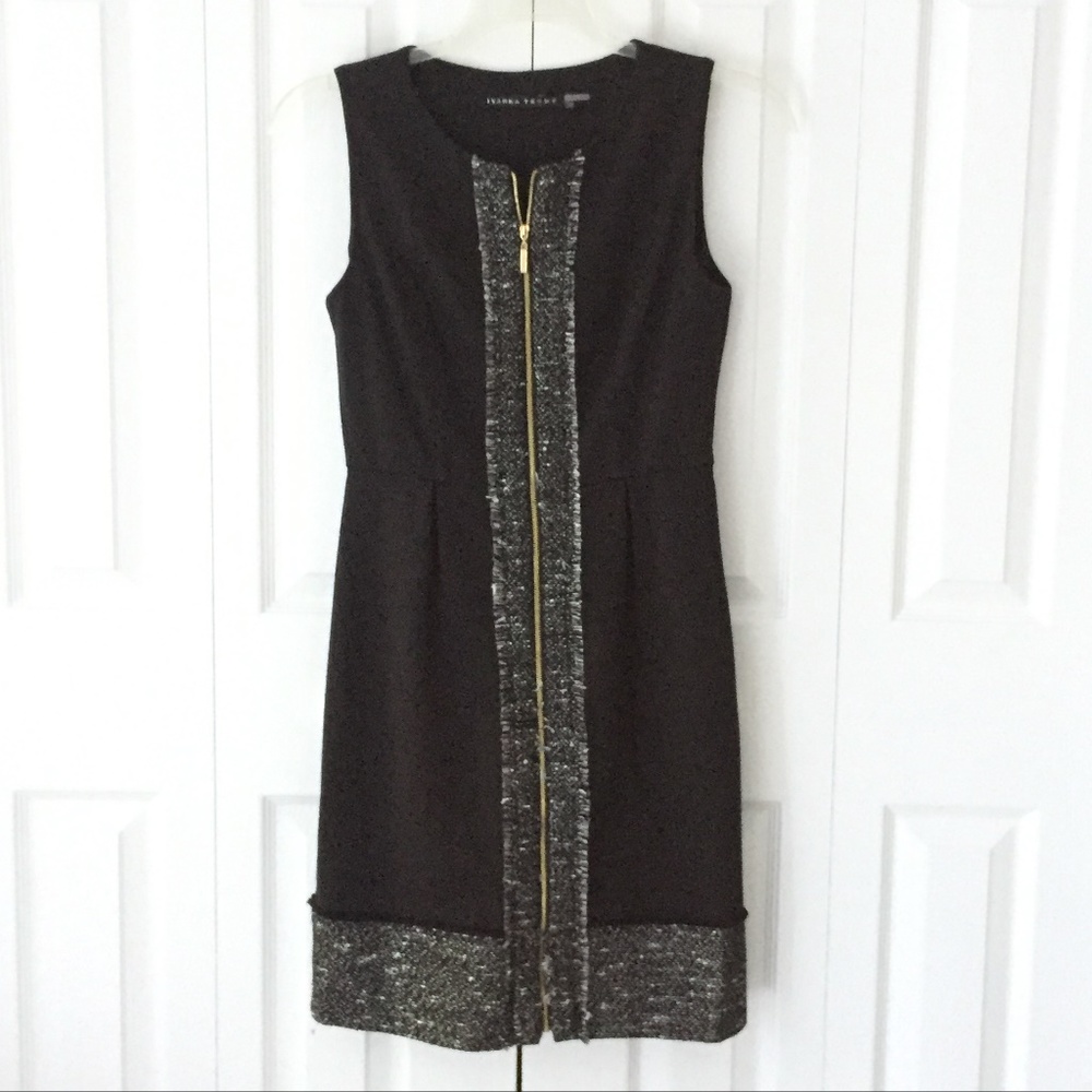 Womens IVANKA TRUMP black and grey dress